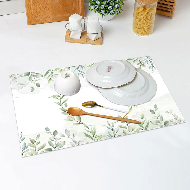 Lofaris White Greenery Natural Spring Set Of 4 Placemats