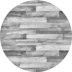 Lofaris White Grey Wooden Brick Wall Round Birthday Backdrop