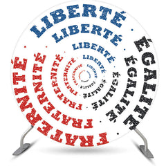 Lofaris White Liberte Egalite Fraternite Motto Round Backdrop