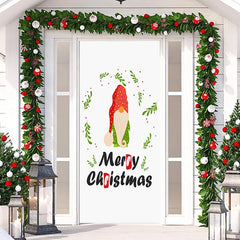 Lofaris White Little Elf Simple Merry Christmas Door Cover