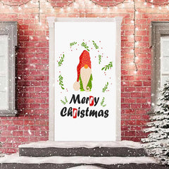 Lofaris White Little Elf Simple Merry Christmas Door Cover