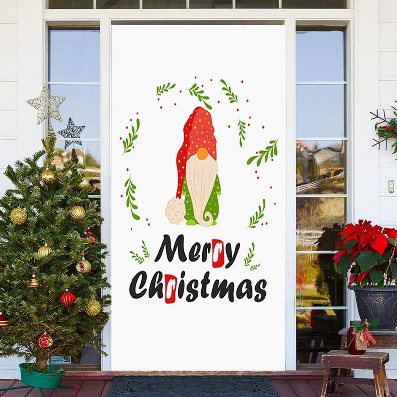 Lofaris White Little Elf Simple Merry Christmas Door Cover