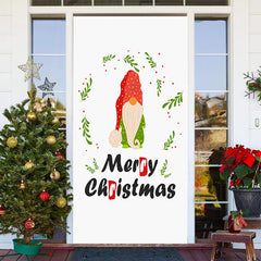 Lofaris White Little Elf Simple Merry Christmas Door Cover