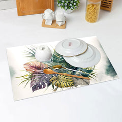 Lofaris White Natural Monstera Vintage Set Of 4 Placemats