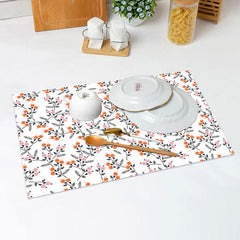 Lofaris White Nature Floral Leaf Vintage Set Of 4 Placemats