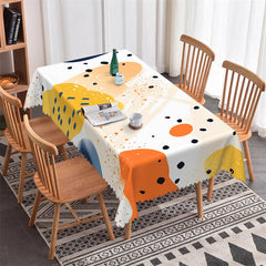 Lofaris White Orange Patterns Modern Rectangle Tablecloth