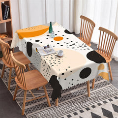 Lofaris White Orange Prints Dots Modern Rectangle Tablecloth