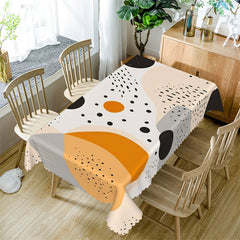 Lofaris White Orange Prints Dots Modern Rectangle Tablecloth