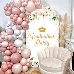 Lofaris White Pink Floral Graduation Party Arch Backdrop