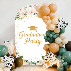 Lofaris White Pink Floral Graduation Party Arch Backdrop