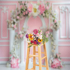 Lofaris White Pink Luxury Wall Arch Floral Wedding Backdrop