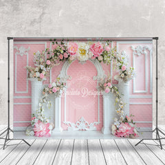 Lofaris White Pink Luxury Wall Arch Floral Wedding Backdrop