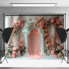 Lofaris White Pink Luxury Wall Floral Wedding Photo Backdrop