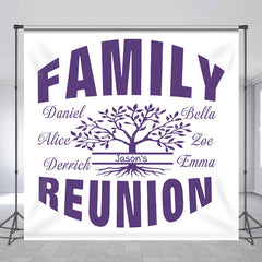 Lofaris White Purple Tree Custom Family Reunion Backdrop