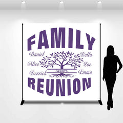 Lofaris White Purple Tree Custom Family Reunion Backdrop