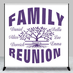 Lofaris White Purple Tree Custom Family Reunion Backdrop