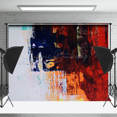 Lofaris White Red Blue Abstract Graffiti Wall Photo Backdrop