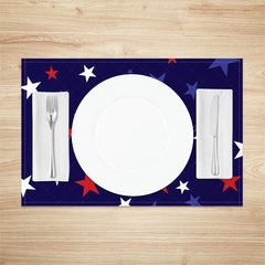 Lofaris White Red Blue Star Modern Dining Set Of 4 Placemats