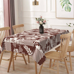 Lofaris White Red Checkered Stripes Rectangle Tablecloth