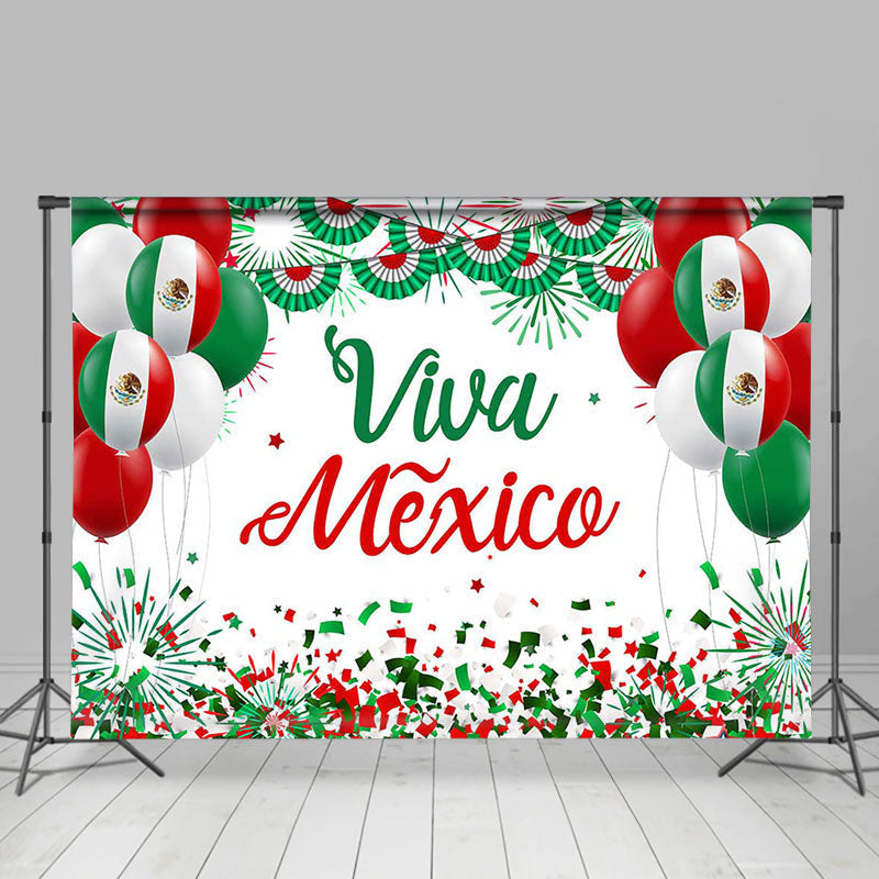 Lofaris White Red Green Viva Mexico Independencia Backdrop