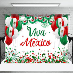 Lofaris White Red Green Viva Mexico Independencia Backdrop