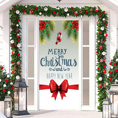 Lofaris White Red Happy New Year Merry Christmas Door Cover