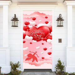 Lofaris White Red Hearts Sky Angel Valentines Day Door Cover