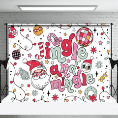 Lofaris White Red Jingle And Mingle Merry Christmas Backdrop