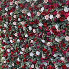 Lofaris White Red Rose Artificial Flower Wall Decor Backdrop