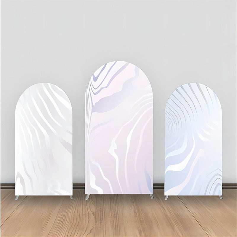 Lofaris White Reflective Marble Texture Arch Backdrop Kit