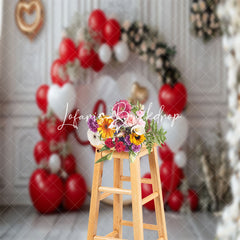 Lofaris White Relief Wall Love Heart Cake Smash Backdrop