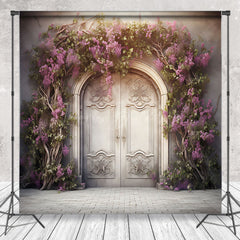 Lofaris White Retro Wall Floral Vine Spring Photo Backdrop