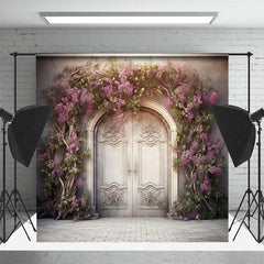 Lofaris White Retro Wall Floral Vine Spring Photo Backdrop