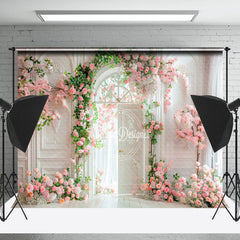 Lofaris White Retro Wall Greenery Floral Wedding Backdrop