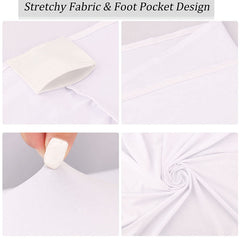 Lofaris White Round Stretchable Spandex Banquet Tablecloth