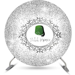 Lofaris White Silver Green Hat Petit Prince Round Backdrop