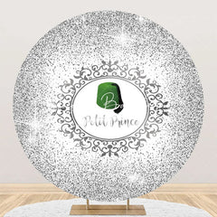 Lofaris White Silver Green Hat Petit Prince Round Backdrop