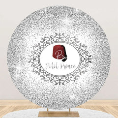 Lofaris White Silver Red Hat Petit Prince Round Backdrop