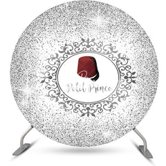 Lofaris White Silver Red Hat Petit Prince Round Backdrop