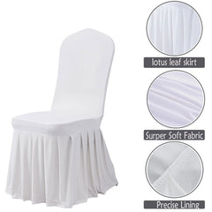 Lofaris White Stretch Spandex Banquet Chair Skirt Cover