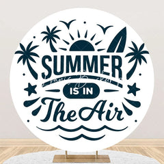 Lofaris White Sun Summer Is In The Air Round Party Backdrop