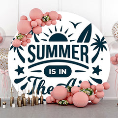 Lofaris White Sun Summer Is In The Air Round Party Backdrop