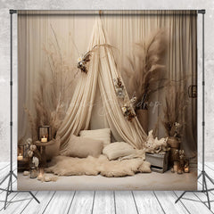 Lofaris White Tent Curtain Boho Wedding Photography Backdrop