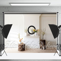 Lofaris White Wall Mirror Flower Floor Mudunzi Backdrop