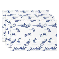 Lofaris White Wavy Lines Set Of 4 Placemats For Table