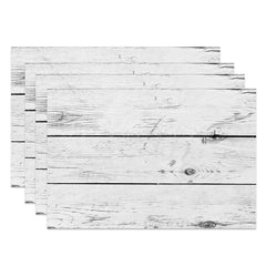 Lofaris White Wood Plank Grain Texture Set Of 4 Placemats