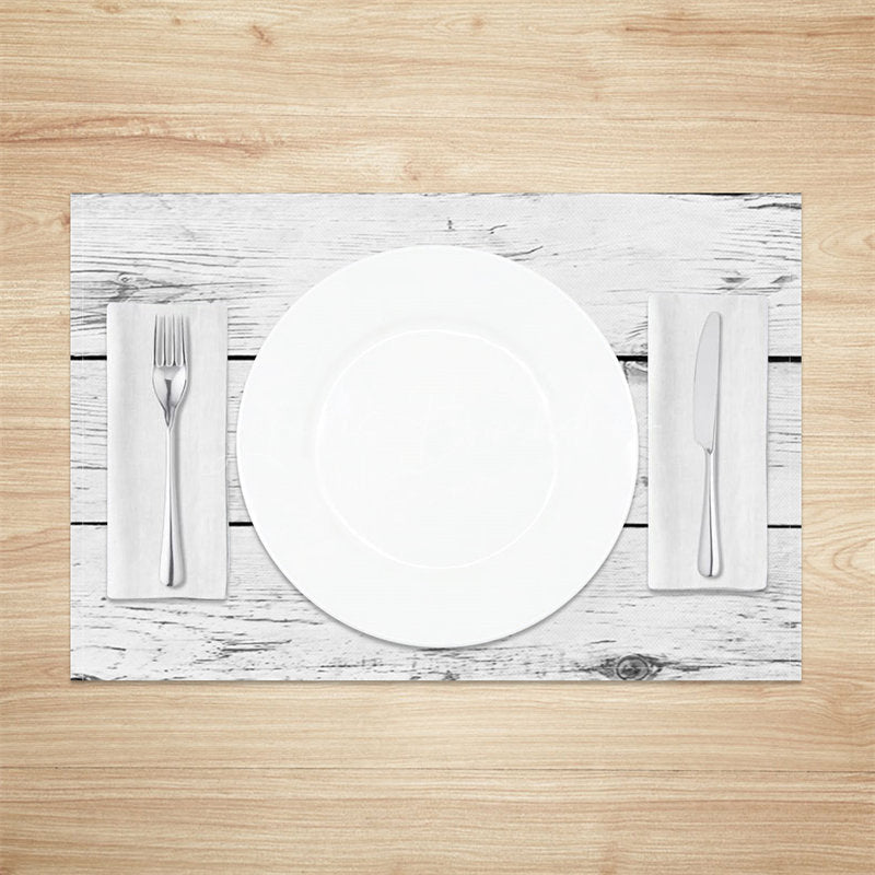 Lofaris White Wood Plank Grain Texture Set Of 4 Placemats