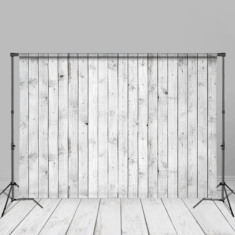 Lofaris White Wood Plank Wall Texture Photography Backdrop