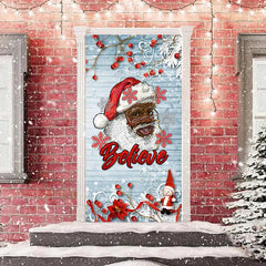 Lofaris White Wooden Wall Santa Claus Christmas Door Cover