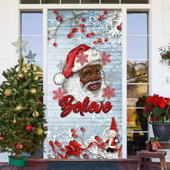 Lofaris White Wooden Wall Santa Claus Christmas Door Cover